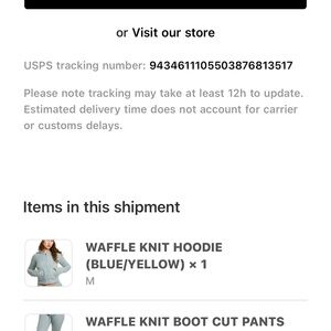 Blue and Yellow Waffle Knit Hoodie